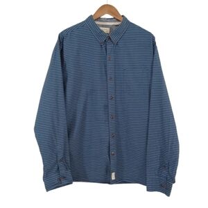 ARROW XXL Men's Blue Striped Cotton Long Sleeve Collared Button Down Shirt